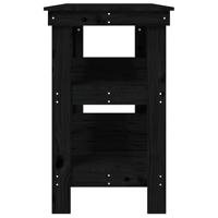 VidaXL Werkbank 142,5x50x80 cm massief grenenhout zwart - thumbnail