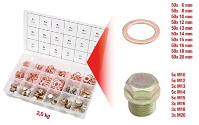 KS Tools 970.0200 Assortiment oliespanschroeven en -afdichtringen, 534-delig