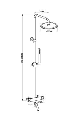 Wiesbaden Caral eco thermostatische bad regendoucheset opbouw chroom - thumbnail