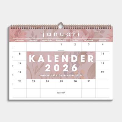 A3 Maandkalender 2026 Vintage Rozen A3 Maandkalender 2026 Vintage Rozen