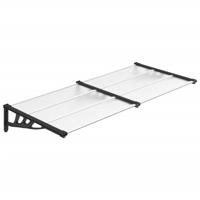 Deurluifel 199x90 cm polycarbonaat zwart en transparant - thumbnail