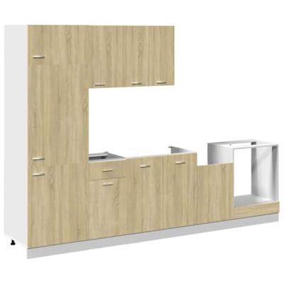 7-delige Keukenkastenset Lyon bewerkt hout sonoma eikenkleurig