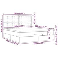 Ottoman bed met matras en LED's 160x200cm stof donkerbruin - thumbnail
