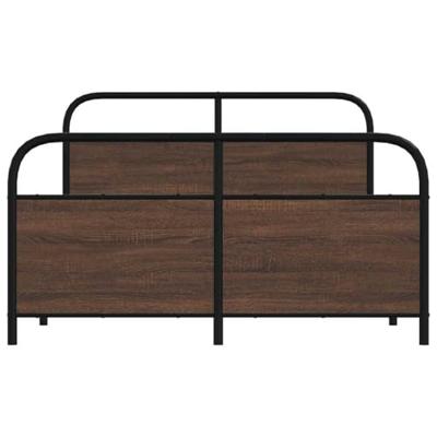 Bedframe zonder matras bewerkt hout bruin eikenkleur 120x190 cm Bedframe zonder matras bewerkt hout bruin eikenkleur 120x190 cm