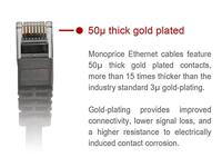Monoprice Cat5e Ethernet-patchkabel – Netwerk-internetkabel – RJ45, gestrant, 350 MHz, UTP, pure blanke koperdraad, 24 AWG, 1,5 m, violet - thumbnail