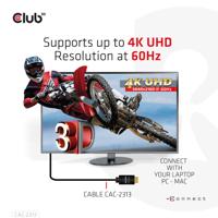 club3D HDMI Aansluitkabel HDMI-A-stekker, HDMI-A-stekker 10.00 m Zwart CAC-2313 4K UHD, Vlambestendig HDMI-kabel - thumbnail