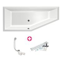 Xenz Society Hoekbad - 170x75x48 - afvoer Midden - Links - Compact - acryl - wit 6925-01 - thumbnail