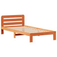 Bedframe zonder matras massief grenenhout wasbruin 75x190 cm - thumbnail
