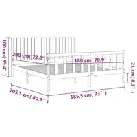 Bedframe met hoofdbord massief hout - thumbnail