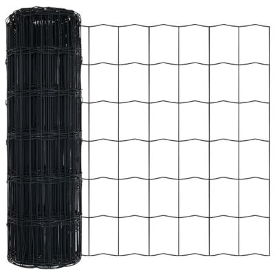 VidaXL Euro hek grijs 0,6 x 10 m pvc-gecoat ijzer