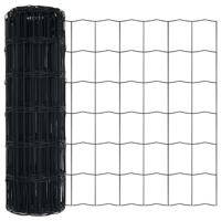 VidaXL Euro hek grijs 0,6 x 10 m pvc-gecoat ijzer - thumbnail