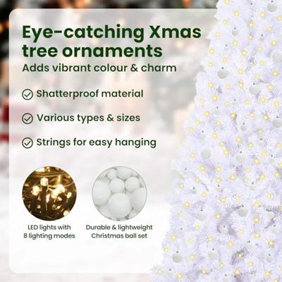 Kunstkerstboom met 300 LED Wit 240 cm PVC en staal
