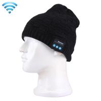 Square Textured Knitted Bluetooth Headset Warm Winter Hat with Mic for Boy & Girl & Adults(Black) - thumbnail