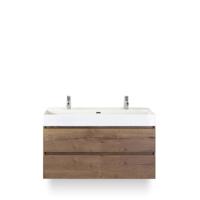 Maxx XL Badmeubelset 120 cm - Tabacco - Wastafel Kube Enkel 2 kraangaten - thumbnail