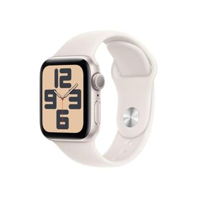 Apple Watch SE (2e gen.) GPS 40 mm Smartwatch - Kast van sterrenlicht aluminium - Sterrenlicht sportbandje (M/L). Conditie en slaap bijhouden, ongelukdetectie, hartritme monitoren, Retina-display