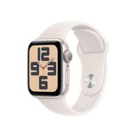 Apple Watch SE (2e gen.) GPS 40 mm Smartwatch - Kast van sterrenlicht aluminium - Sterrenlicht sportbandje (M/L). Conditie en slaap bijhouden, ongelukdetectie, hartritme monitoren, Retina-display - thumbnail