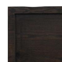 Tafelblad natuurlijke rand 180x60x4 cm eikenhout donkergrijs - thumbnail