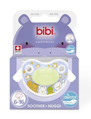 bibi Glow in the Dark Babyfopspeen voor 's nachts Silicone Multi kleuren