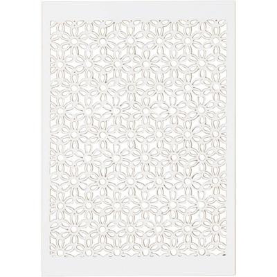 Creativ Company Patroonkarton bloem wit, 10st.
