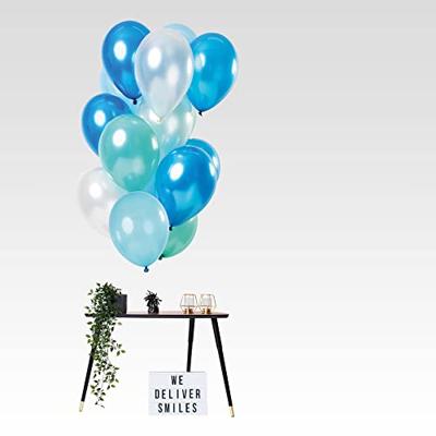 Ballonnen Set Azuur Blauw Metallic Premium 30cm - 15 Stuks