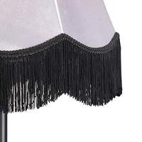 QAZQA Klassieke vloerlamp zwart met Granny B kap grijs - Simplo - thumbnail