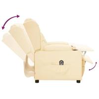 Fauteuil elektrisch verstelbaar kunstleer crèmekleurig - thumbnail