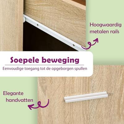 Bureau met bijzetkast bewerkt hout sonoma eikenkleurig