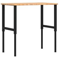 Werkbank rechthoek 100x60x(71,5-98) cm eikenhout lichtbruin - thumbnail