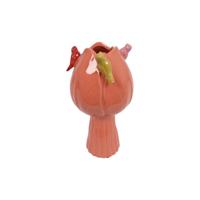 Vaas tulp met vogels S donker roze Ø11cm - thumbnail