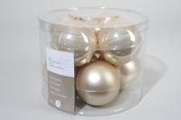 Decoris kerstballen Glas 8st parel 7cm - thumbnail