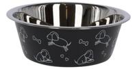Voederbak rvs zwart met motief 2800ml - thumbnail