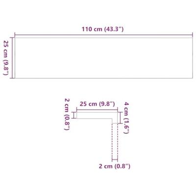 Traptreden 2 st 110x25x2 cm massief eikenhout donkerbruin