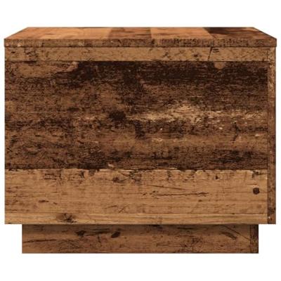 Salontafel met LED-verlichting 50x50x40 cm oud houtkleurig