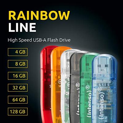 Intenso 64GB Rainbow Line double pack USB-stick Retail 64 GB Oranje 3502492 USB-A