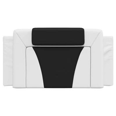 Hoofdbordkussen 100 cm kunstleer wit en zwart