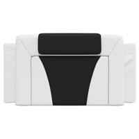 Hoofdbordkussen 100 cm kunstleer wit en zwart - thumbnail