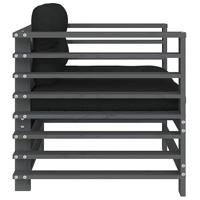 Tuinstoelen 2 st met kussens massief grenenhout grijs - thumbnail