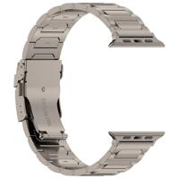 By Qubix - Titanium H-type schakelband - Titanium kleur - Compatible met Apple Watch 38mm / 40mm / 41mm / 42mm - Compatible Apple watch bandjes - thumbnail