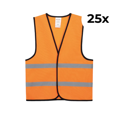 25-pack veiligheidshesje kinderen oranje - 25-pack veiligheidshesje kinderen oranje