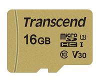 Transcend Premium 500S microSDHC-kaart 16 GB Class 10, UHS-I, UHS-Class 3, v30 Video Speed Class Incl. SD-adapter - thumbnail