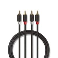 Stereo audiokabel | 2x RCA male - 2x RCA male | 3,0 m | Antraciet [CABW24200AT30] - thumbnail