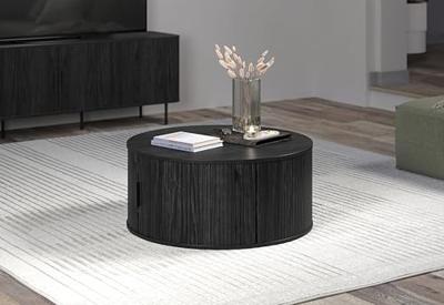 Salontafel - Rond - MDF - Zwart - Essential - Diameter 80 cm Hoogte 36 cm - RONIN