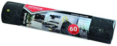 OFFICE products vuilniszak, LDPE, 25 micron, 60 liter, zwart, rol van 10 stuks OFFICE products vuilniszak, LDPE, 25 micron, 60 liter, zwart, rol van 10 stuks