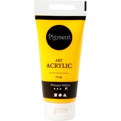 Creativ Company Acryl verf, semi-glanzend, semi-dekkend, primair geel, 75 ml/ 1 fles Creativ Company Acryl verf, semi-glanzend, semi-dekkend, primair geel, 75 ml/ 1 fles
