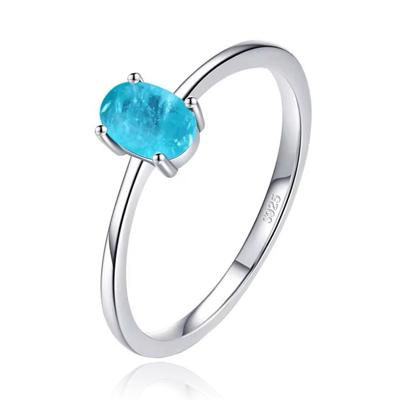 Elenza Sterling .925 Zilveren Ring met Ovale Blauwe Steen-18mm