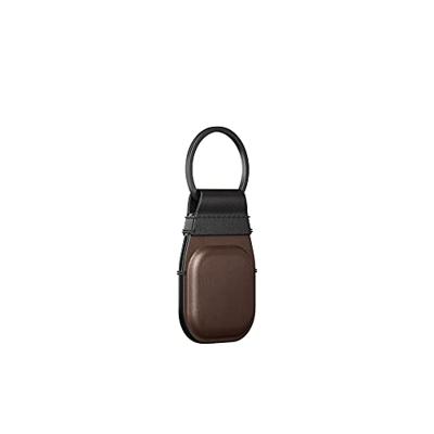 Nomad Airtag Leather Keychain Rustic Brown