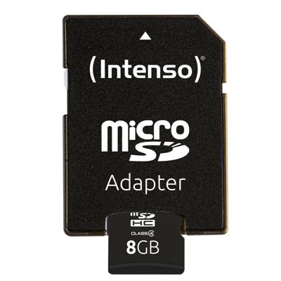 Intenso Intenso - Flash-Speicherkarte - 8 GB - SDHC microSDHC-kaart 8 GB Class 4 Incl. SD-adapter