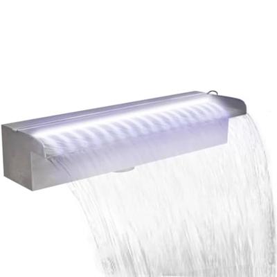 VidaXL Zwembadwaterval met led's rechthoekig 45 cm roestvrij staal