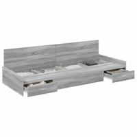 Opbergbedframe met hoofdeinde Grijs Sonoma 80 x 200 cm Bewerkt hout - thumbnail