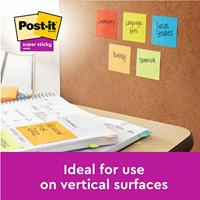 Post-it Super Sticky Z-notes Boost, 90 vel, ft 76 x 76 mm, geassorteerde kleuren, pak van 5 blokken - thumbnail